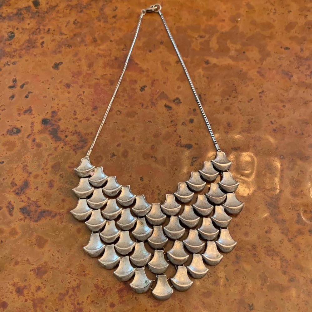BOHO Pewter/Silver Statement Necklace